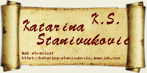 Katarina Stanivuković vizit kartica